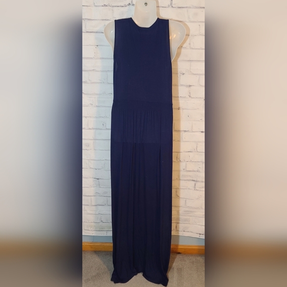 Spense Navy Viscose Tank Maxi Dress Large - Picture 5 of 6